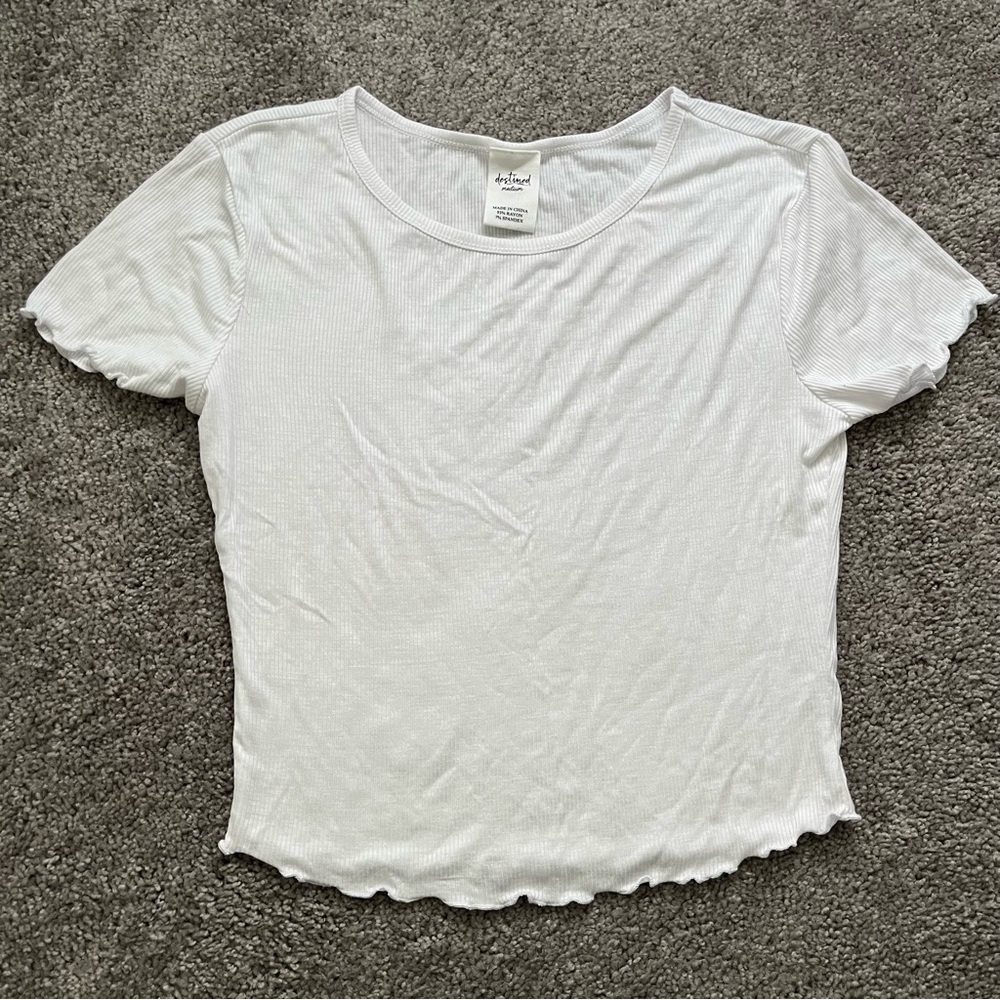 White Cropped Tee